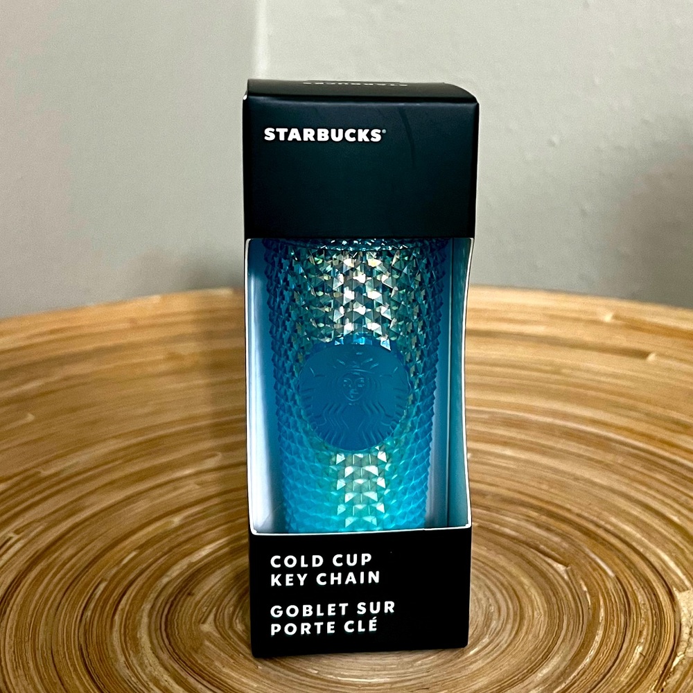 Starbucks keychain blue ombré gradient studded